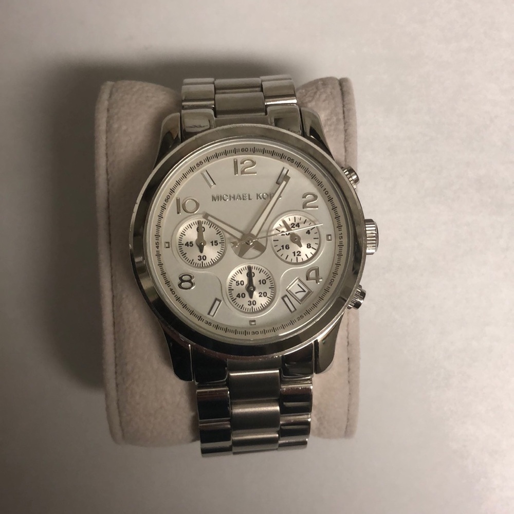 All Silver Michael Korda Watch